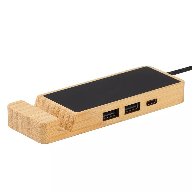 ENNIO, usb razdelnik sa 3 ulaza, držač za telefon, bež