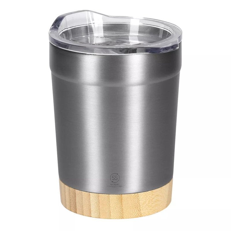 ASTRID, termos šolja sa dnom od bambusa, 300 ml, srebrna