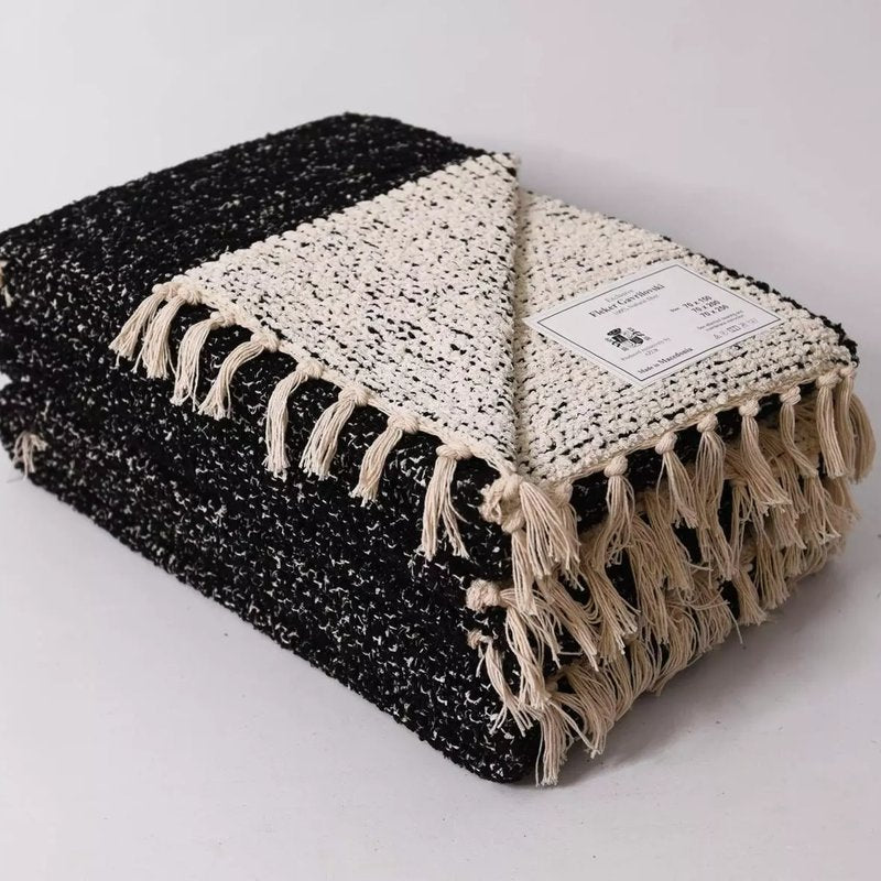 Fleker-prekrivač garnitura Dva lica (trosed-dvosed-fotelja) BLACK