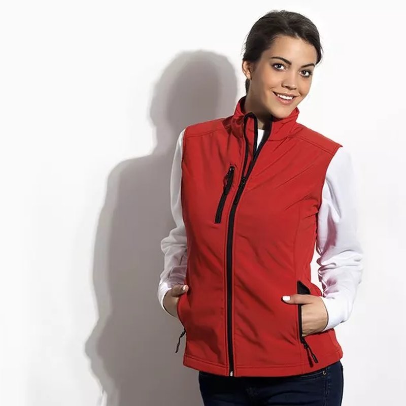 FEEDBACK WOMEN, ženski softshell prsluk, crveni
