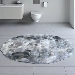 Okrugla Prostirka za kupatilo fi 100cm Sivo/Crna boja