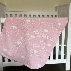 Bebi ćebe Emboss – 100x120cm Happy days Pink