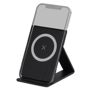 MAXWELL, sklopivi držač za telefon i bežični punjač, 15w, sa magnetom, crni