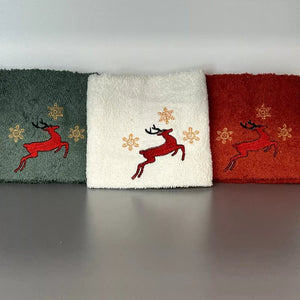 New Year set 3 peškira 30x50cm Jelen