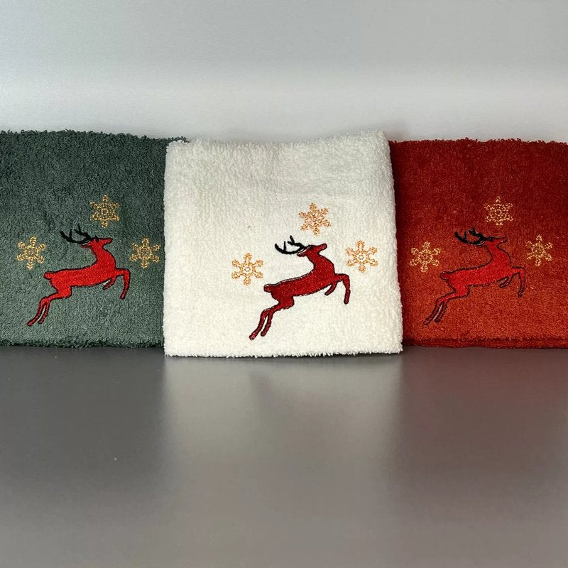 New Year set 3 peškira 30x50cm Jelen