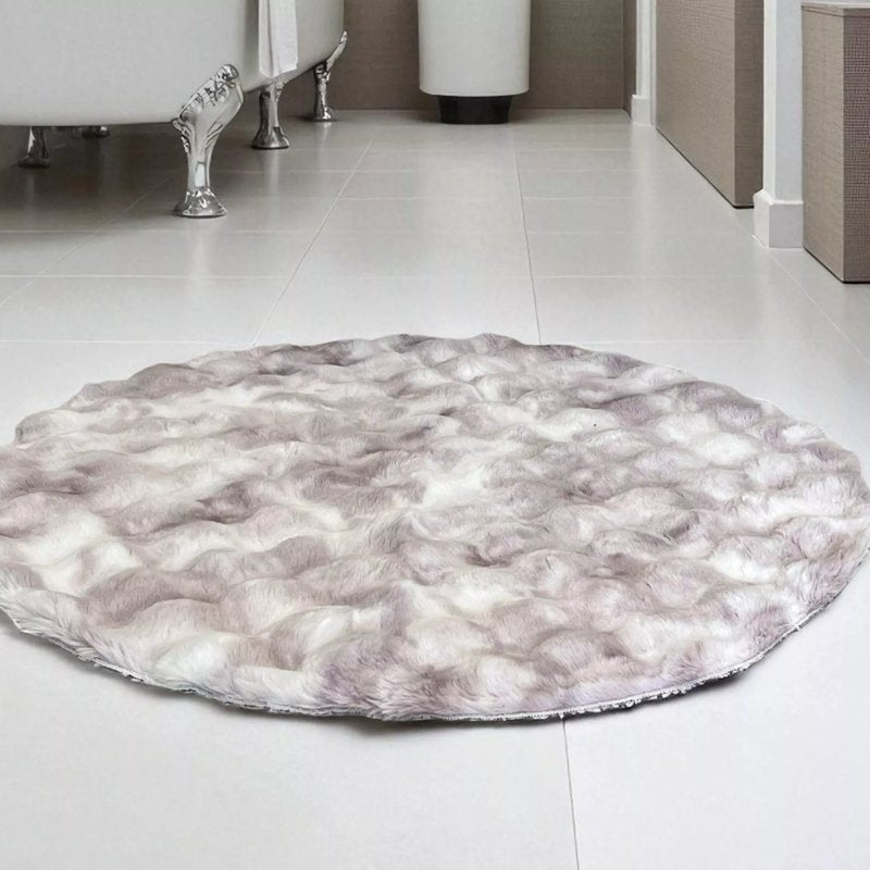 Okrugla Prostirka za kupatilo fi 100cm Roze/Crna boja