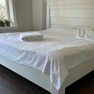 Letnji frotirni prekrivač – Sara – 200x240cm Bela boja