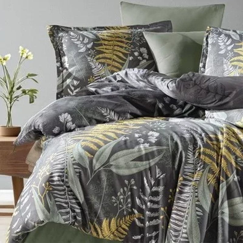 Clasy Deluxe – Saten posteljina za bračni krevet 200×220 Botanica