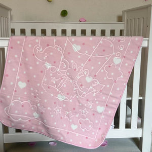 Bebi ćebe Emboss – 100x120cm Family Pink