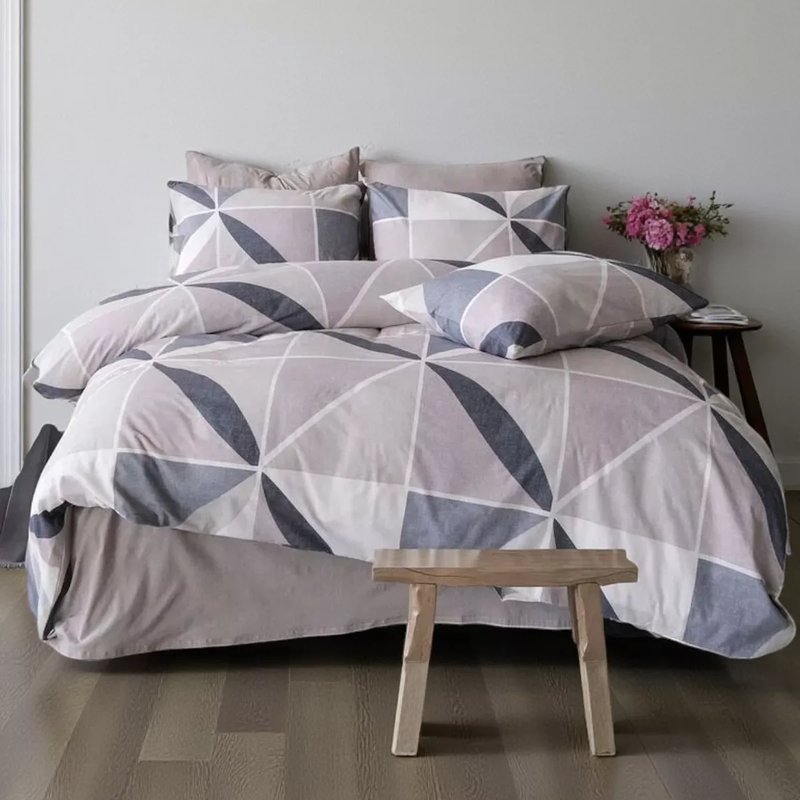 Komplet set posteljina Cotton 200x220cm Diamon Bej- Francuski ležaj