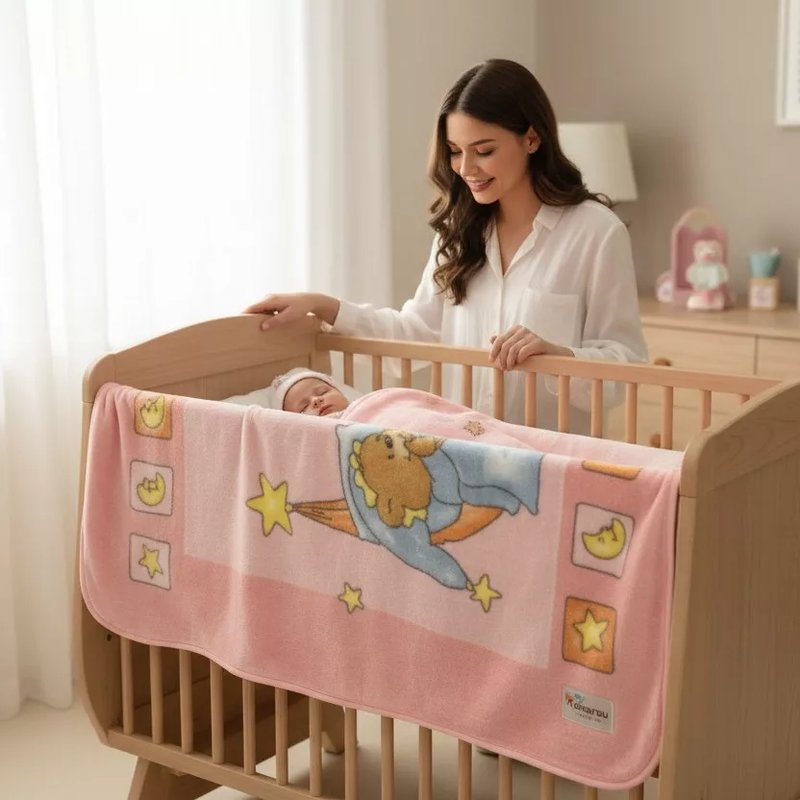 Bebi ćebe Sweet Winnie -100x120cm Pink color