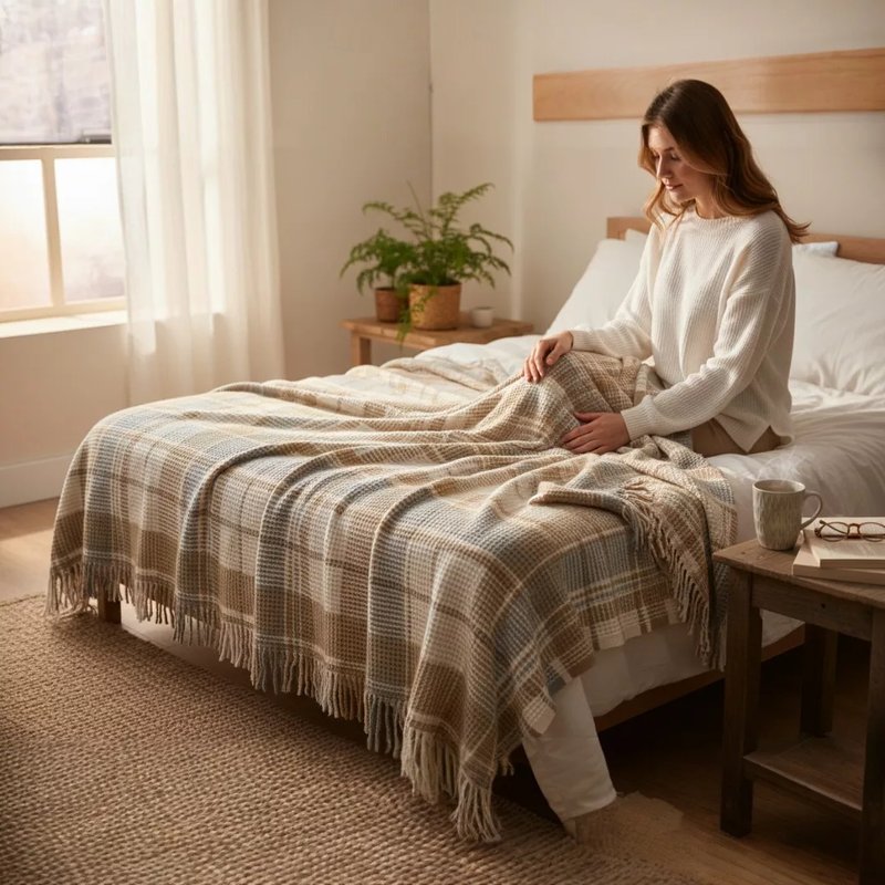 Ćebe Cozy 180x220cm Inka Bej – Akril/Pamuk