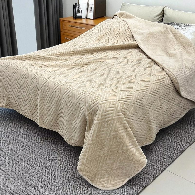 Ćebe Merinos 220x240cm A9 Kocka Krem boja