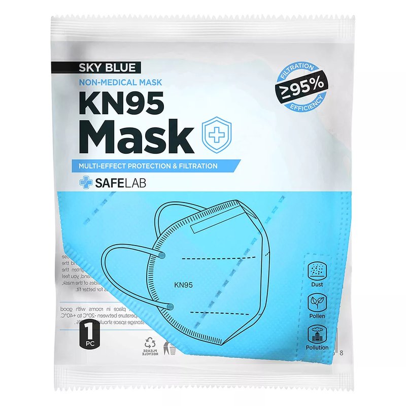KN95, maska, svetlo plava