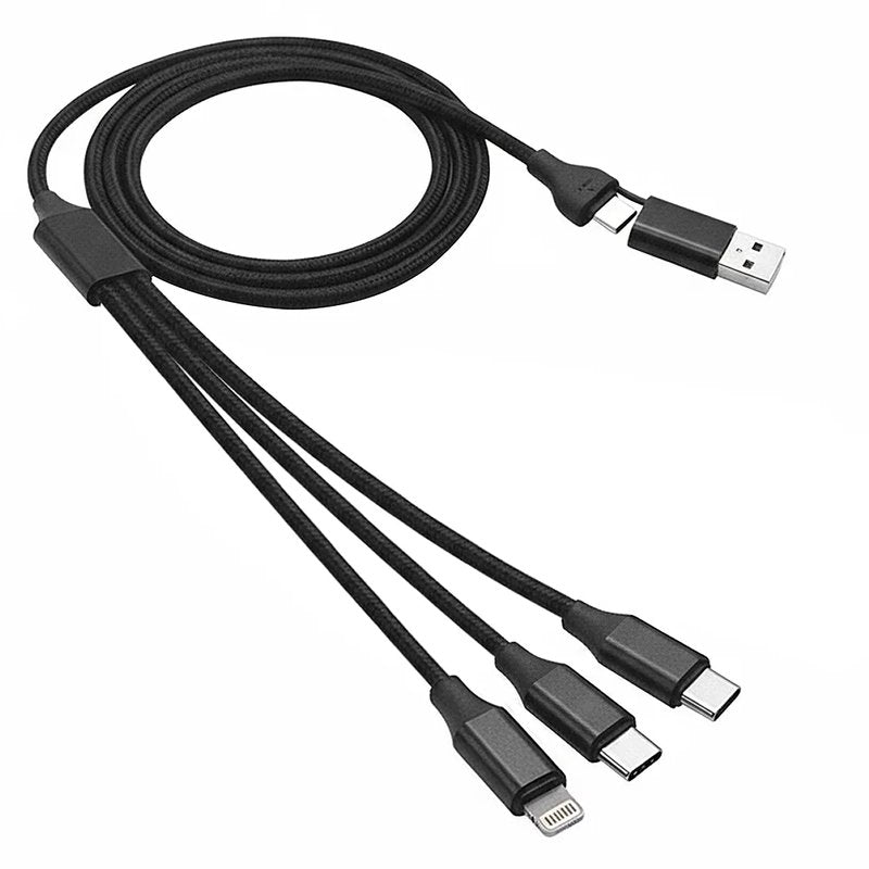FLET 60W 6IN1, usb type-c kabl za punjenje i prenos podataka, 6 u 1, 60w, crni