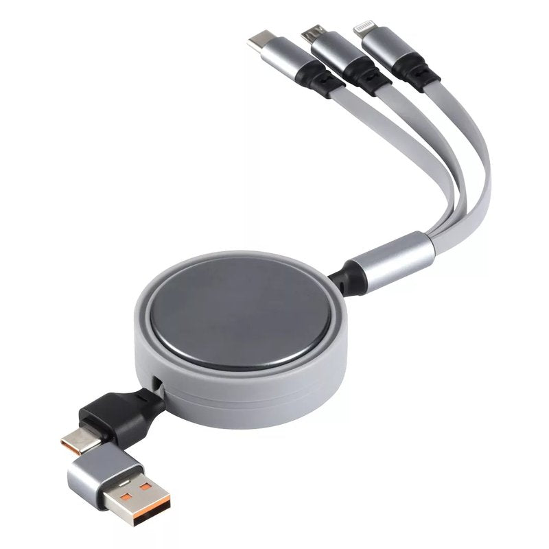 INDUCTOR 60W 6IN1, usb type-c kabl za punjenje i prenos podataka, 6 u 1, 60w, sivi