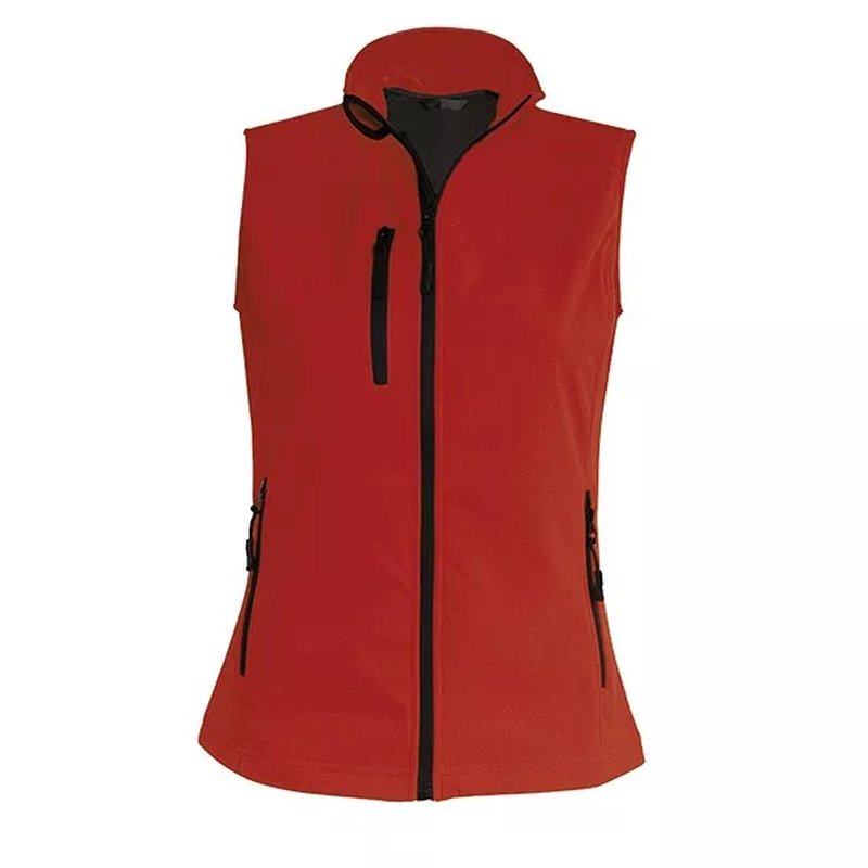 FEEDBACK WOMEN, ženski softshell prsluk, crveni