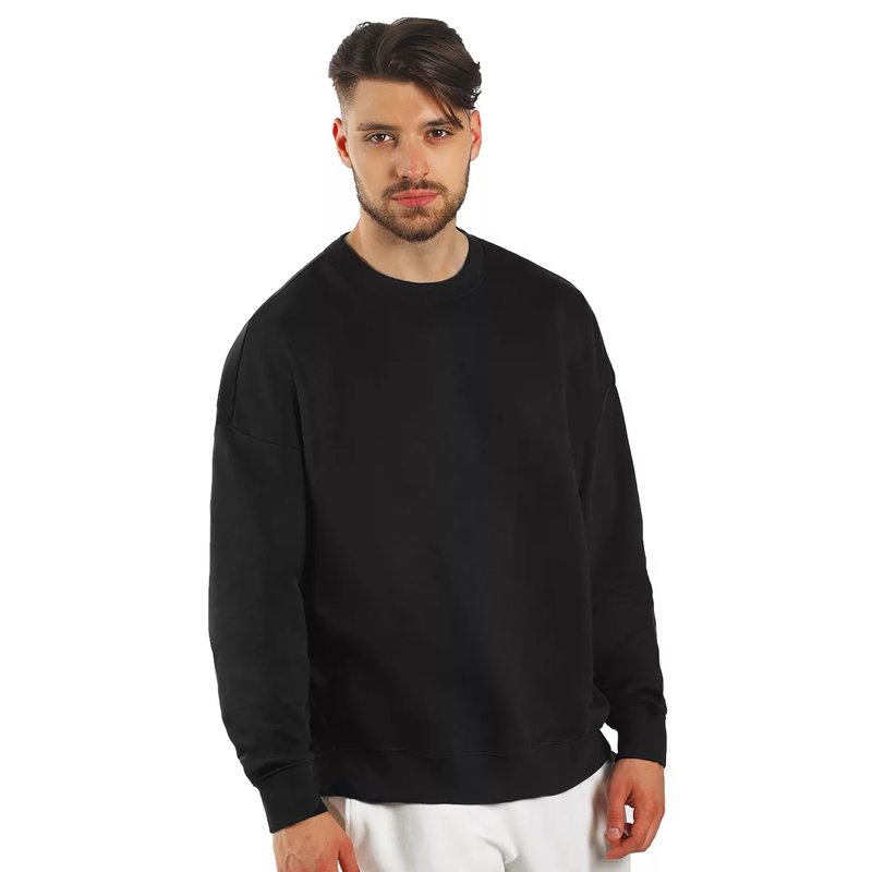 BIG, unisex široka dukserica od organskog pamuka, 300 g/m2, crna