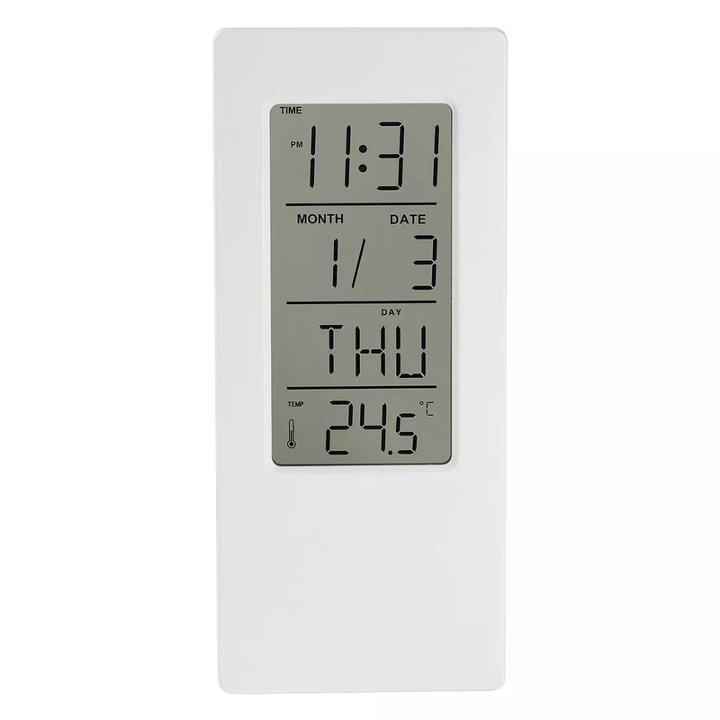 DIGIT, digitalni stoni lcd sat, beli