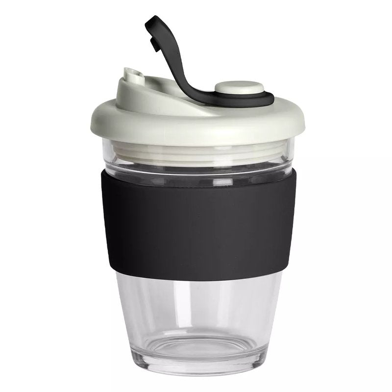 GUSTO MAXI, čaša sa silikonskim držačem, 350 ml, crna