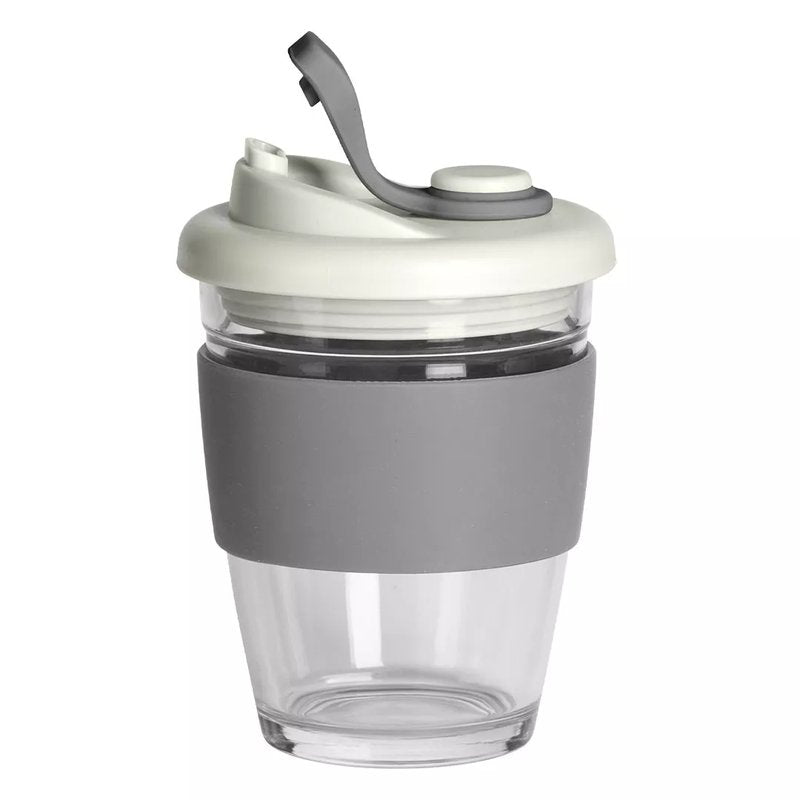 GUSTO MAXI, čaša sa silikonskim držačem, 350 ml, tamno siva