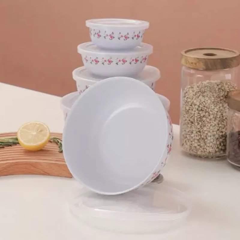 Emajlirane činije sa poklopcima – Set 5komada