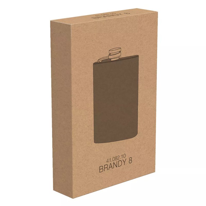 BRANDY 8, metalna pljoska, 230 ml, crna