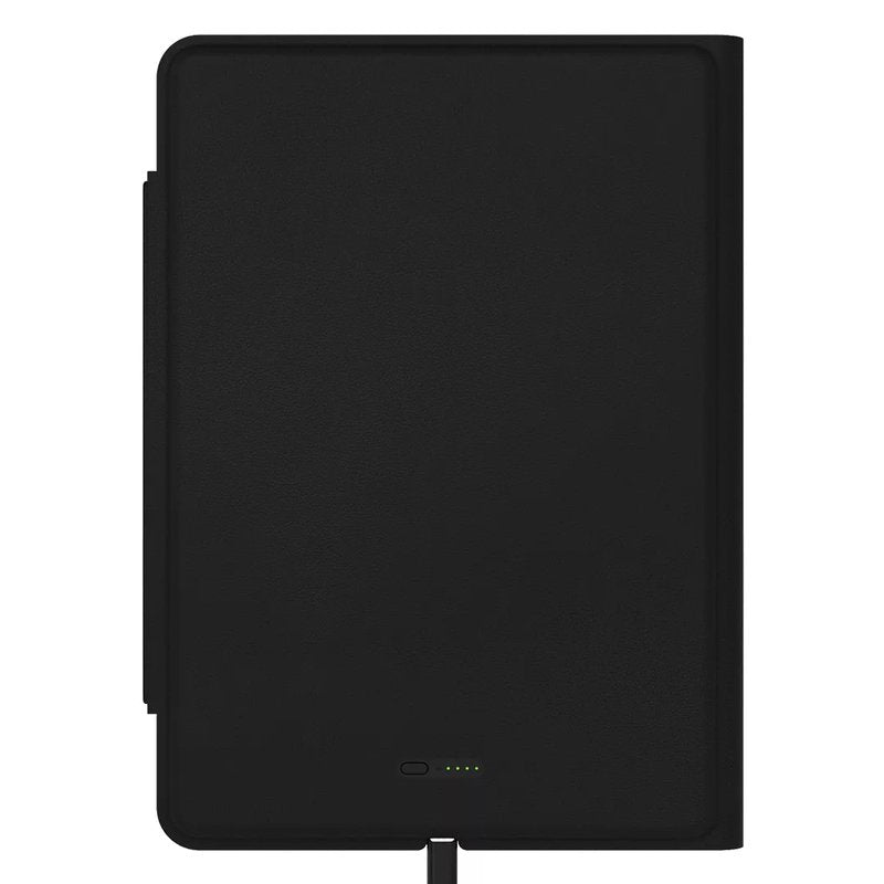 GLOBAL 2IN1, portfolio sa notesom a5, pomoćnom baterijom 5.000 mah, bežičnim punjačem za dva uređaja i magnetom u poklon kutiji, crni