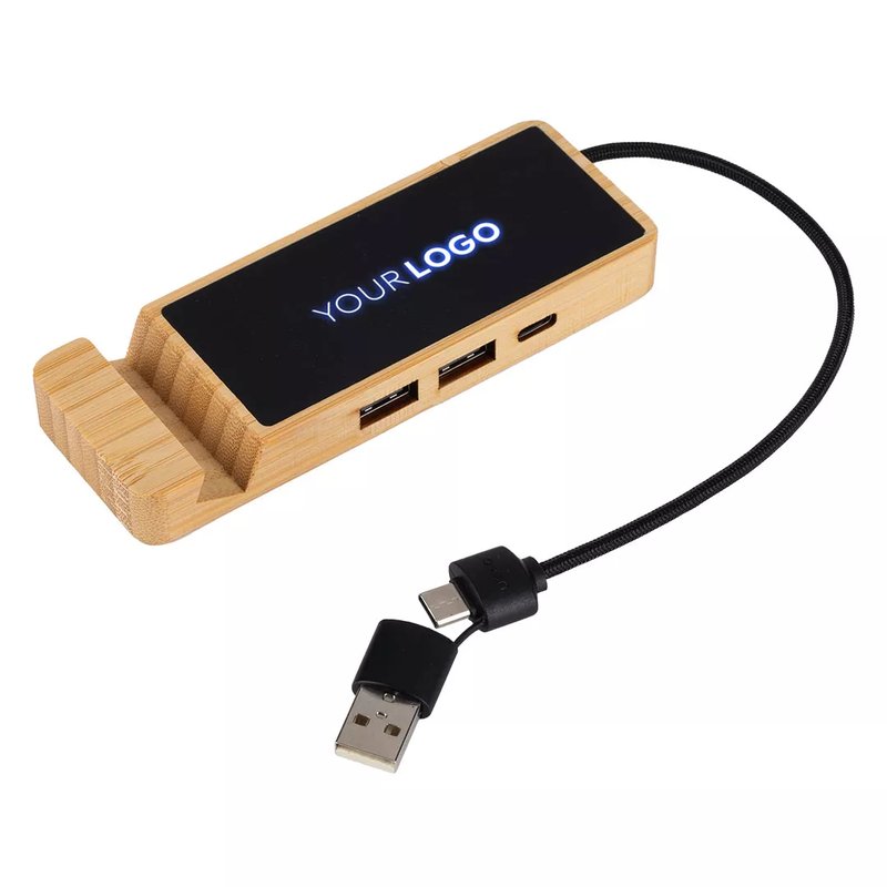 ENNIO, usb razdelnik sa 3 ulaza, držač za telefon, bež