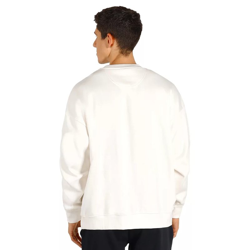 BIG, unisex široka dukserica od organskog pamuka, 300 g/m2, krem-bela