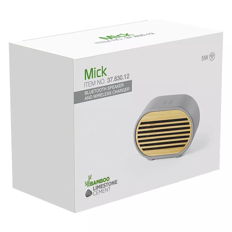 MICK, bluetooth zvučnik sa bežičnim punjačem, sivi