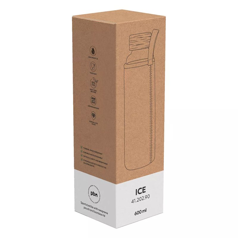 ICE, sportska boca sa neopren navlakom, 600 ml, bela