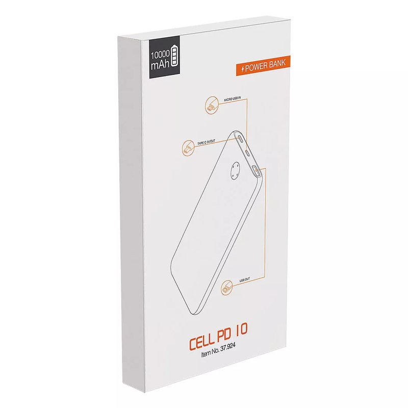 CELL PD 10, pomoćna baterija, 10000 mah, bela