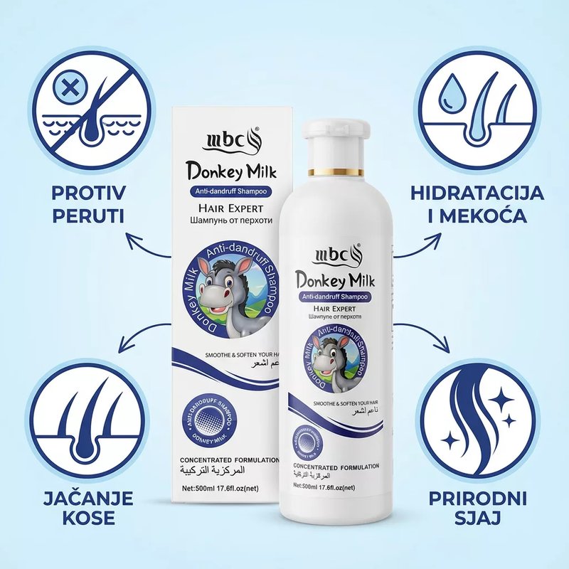 Šampon – Donkey milk – šampon od magarećeg mleka protiv peruti