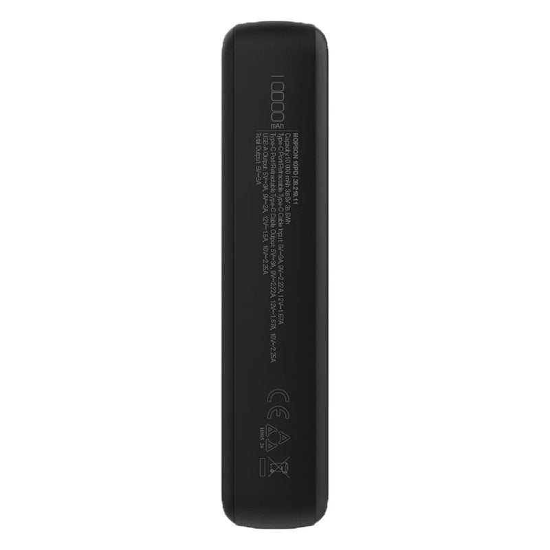 HOPSON 10PD, pomoćna baterija, 10.000 mah, sa kablom na izvlačenje, tamno siva