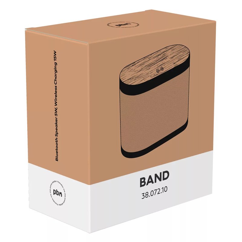 BAND, bežični zvučnik, 5w i bežični punjač, 15w, crni