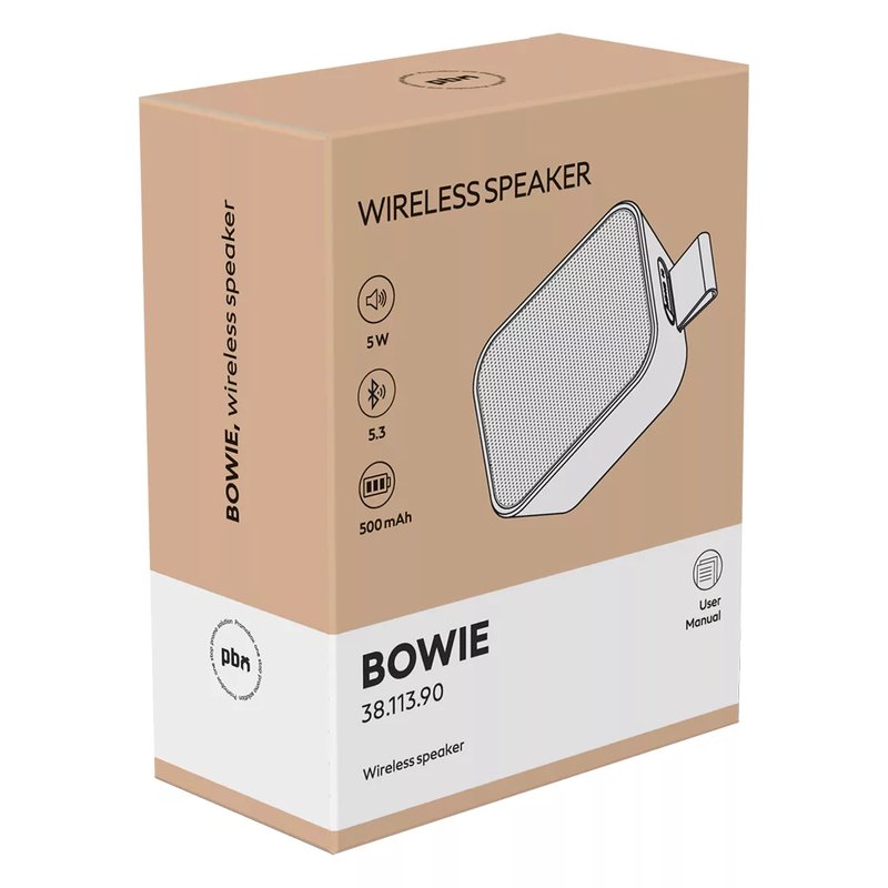 BOWIE, bežični zvučnik, 5w, beli