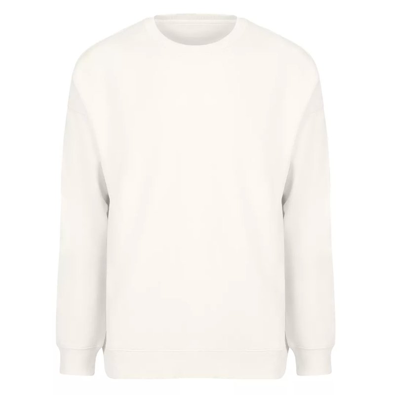 BIG, unisex široka dukserica od organskog pamuka, 300 g/m2, krem-bela