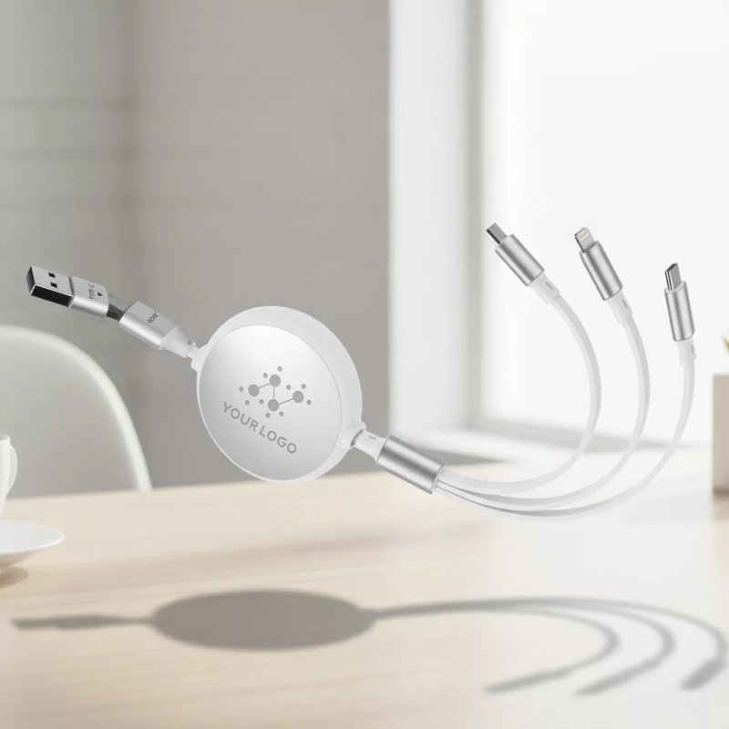 KEPLER 6IN1, usb type-c kabl za punjenje i prenos podataka, 6 u 1, 60w, beli