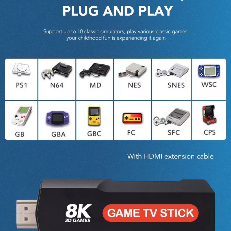 10.000 Retro igrica Q9 Game TV Stick 5G 8K