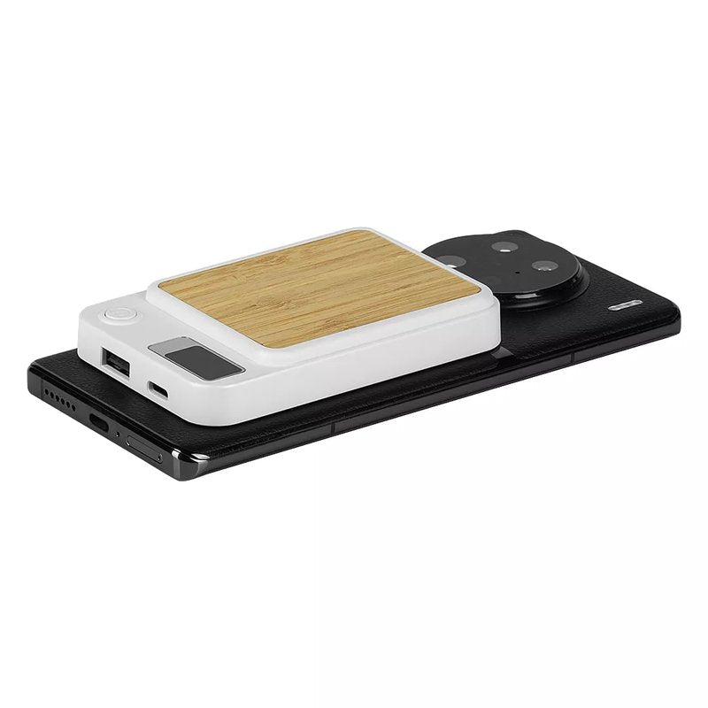 BINARY, pomoćna baterija sa magnetom, 5.000 mah, bežično punjenje, 5w, bela
