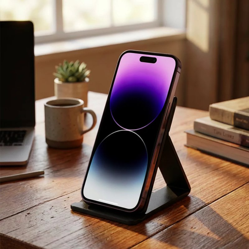 MAXWELL, sklopivi držač za telefon i bežični punjač, 15w, sa magnetom, crni