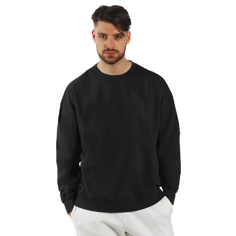 BIG, unisex široka dukserica od organskog pamuka, 300 g/m2, crna