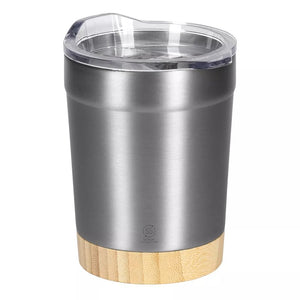 ASTRID, termos šolja sa dnom od bambusa, 300 ml, srebrna