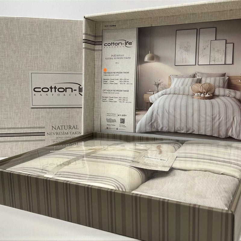 Komplet set posteljina Cotton-Life 160x220cm Bej