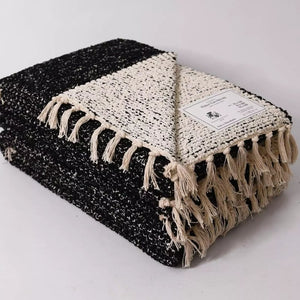 Fleker-prekrivač garnitura Dva lica (trosed-dvosed-fotelja) BLACK