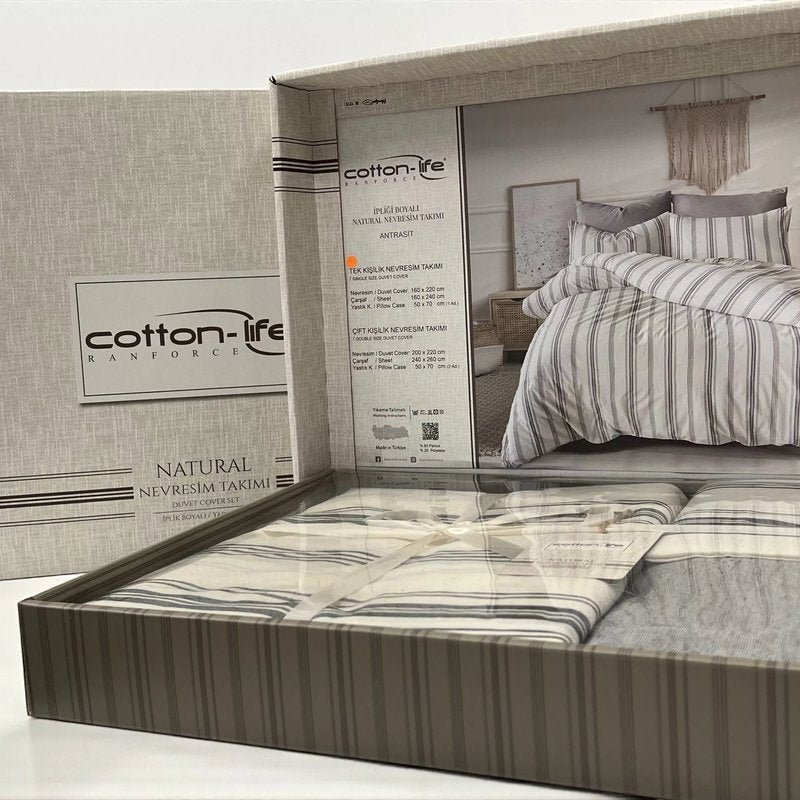 Komplet set posteljina Cotton-Life 160x220cm Antrasit