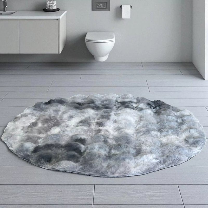 Okrugla Prostirka za kupatilo fi 100cm Sivo/Crna boja