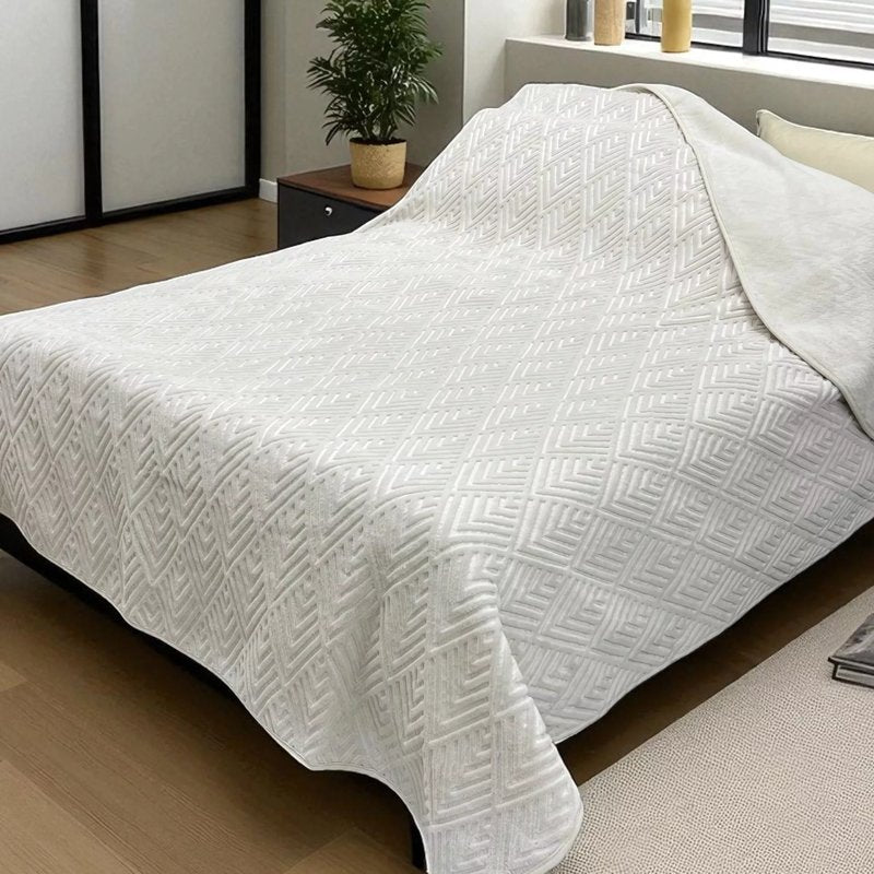 Ćebe Merinos 220x240cm A3 Kocka Bež boja