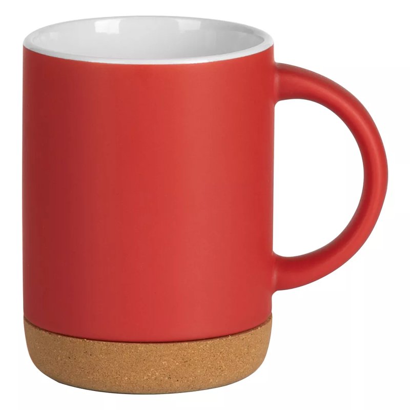 ALMA, keramička šolja sa dnom od plute, 280 ml, crvena